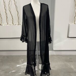VENUS Black and Gray Sheer Kimono